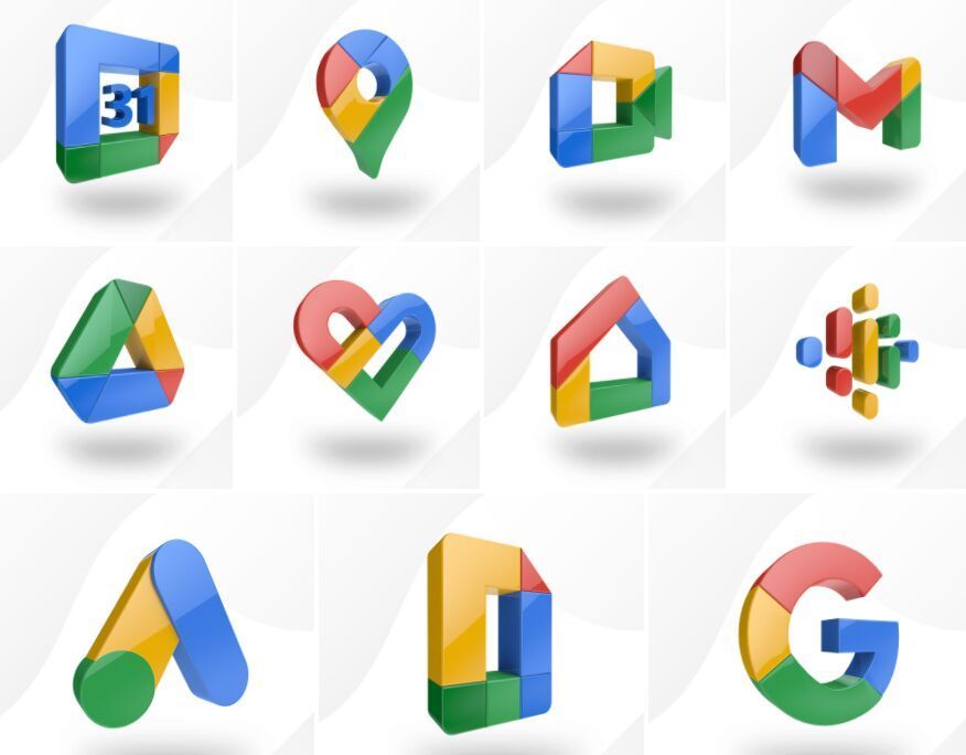 3D Google App Icon Set